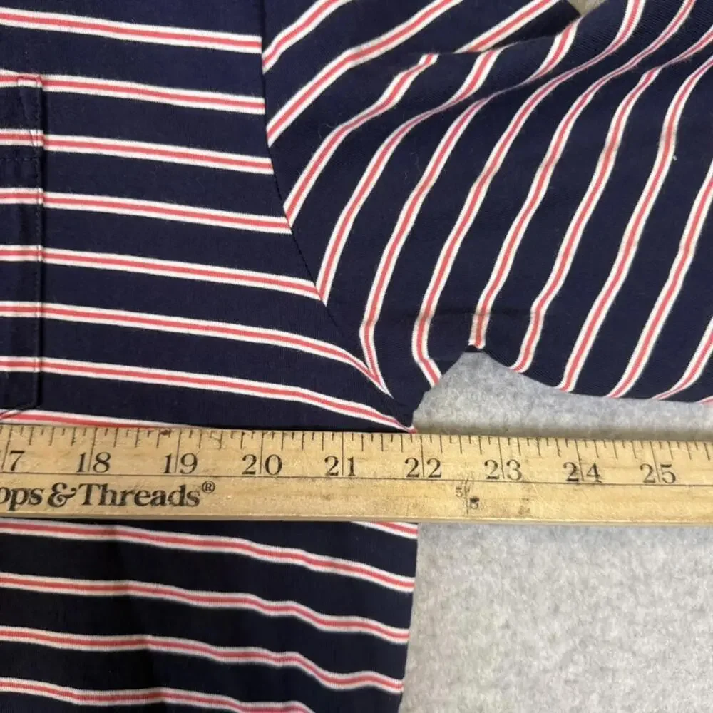 Polo Ralph Lauren Golf Navy Coral Striped Short Sleeve Polo Stretch Lisle M
